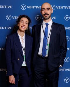 The co-founders Giuliano Antoniciello and Chiara D'Adamo attending the Forbes celebration event in Milan